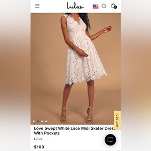 Lulus white lace sleeveless midi dress